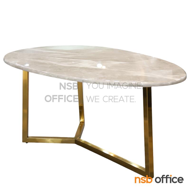 B13A414:โต๊ะกลางหน้าหินอ่อน รุ่น Darcy (ดาร์ซี) ขนาด 95W cm.  โครงสแตนเลสสีทองเงา