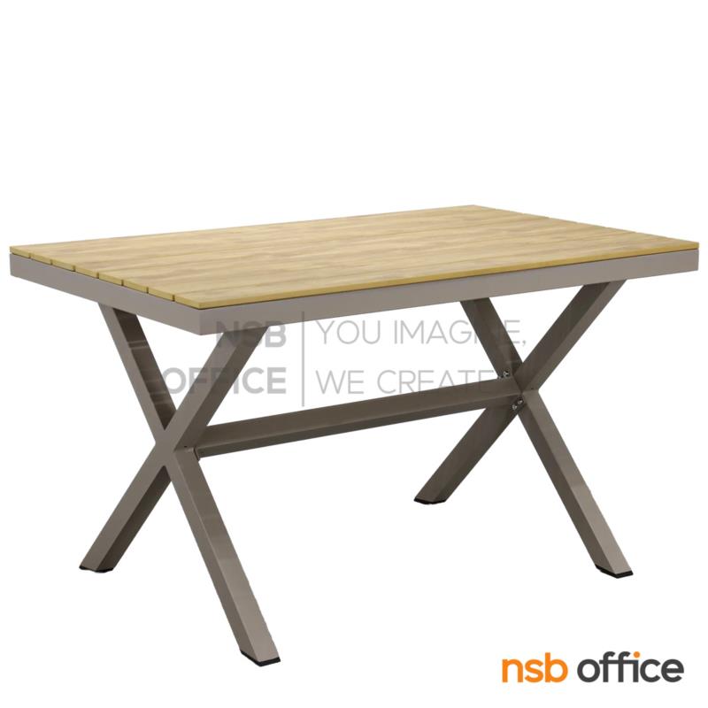 A14A351:โต๊ะไม้พลาสวูด รุ่น Duchess (ดัชเชส) ขนาด 130W cm.  โครงขาอลูมิเนียม