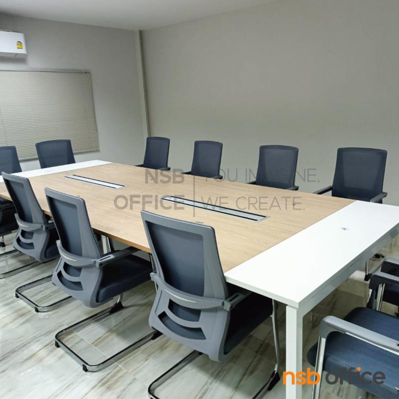 โต๊ะประชุมทรงสี่เหลี่ยม 150D cm. รุ่น NSB-SQ15  พร้อมรางไฟแบบสองทาง รหัส A24A006
