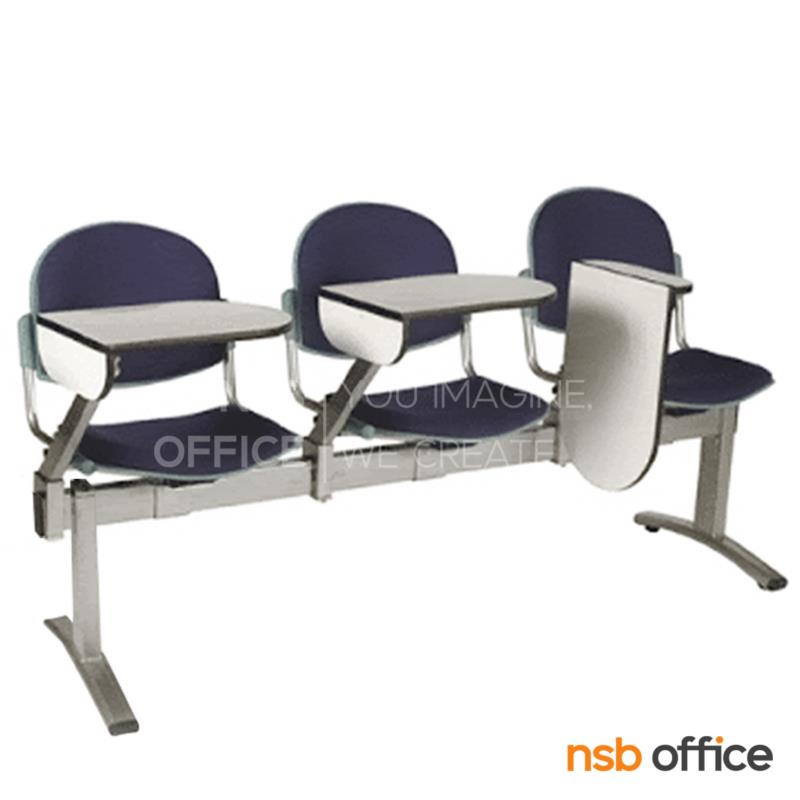 B17A022:เก้าอี้เลคเชอร์แถวเฟรมโพลี่หุ้มเบาะ รุ่น D756 2 ,3 และ 4 ที่นั่ง ขาเหล็กพ่นสีเทา