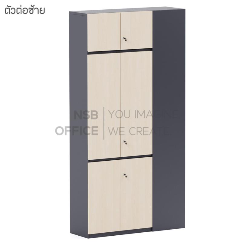 C17A014:ตู้เอกสารเข้ามุม 6 บานเปิดทึบ รุ่น Runic (รูนิค) ขนาด 120W*240H cm. เมลามีน