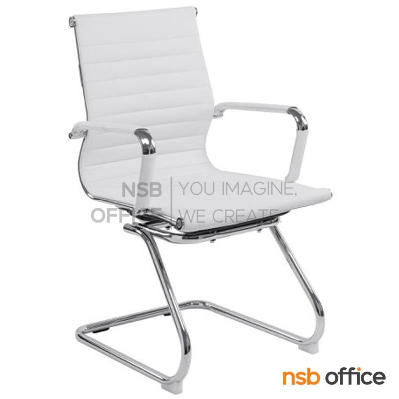 เก้าอี้รับแขกหุ้มหนังเทียม รุ่น Laverna (ลาเวอร์น่า)  ขาเหล็กชุบโครเมี่ยม