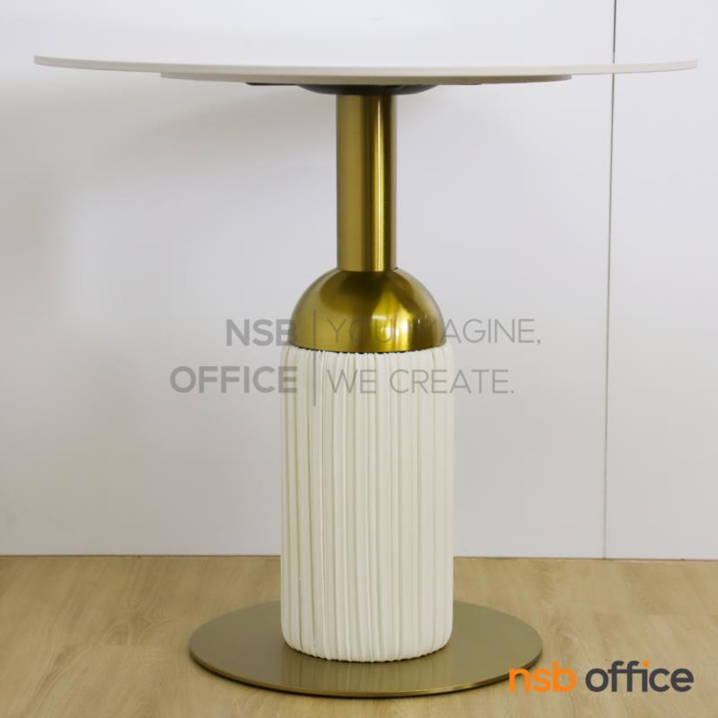 โต๊ะหน้าหินอ่อน รุ่น Ares (แอรีส) ขนาด 60Di, 80Di cm.  โครงสแตนเลส แฮร์ไลน์