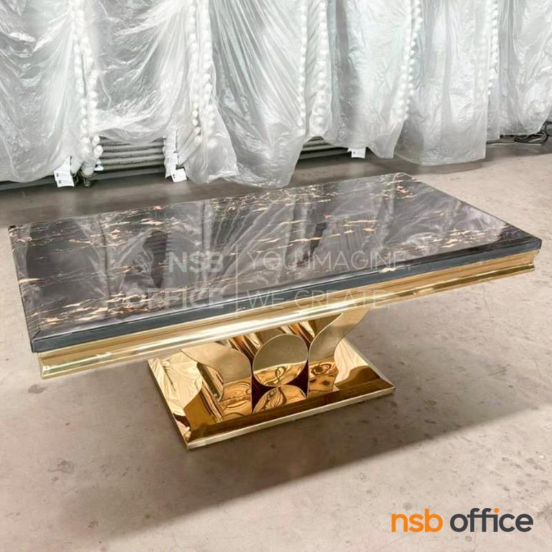 โต๊ะกลางหน้าหิน รุ่น Vintro (วินโทร) ขนาด 120W cm.  โครงขาสแตนเลสสีทอง