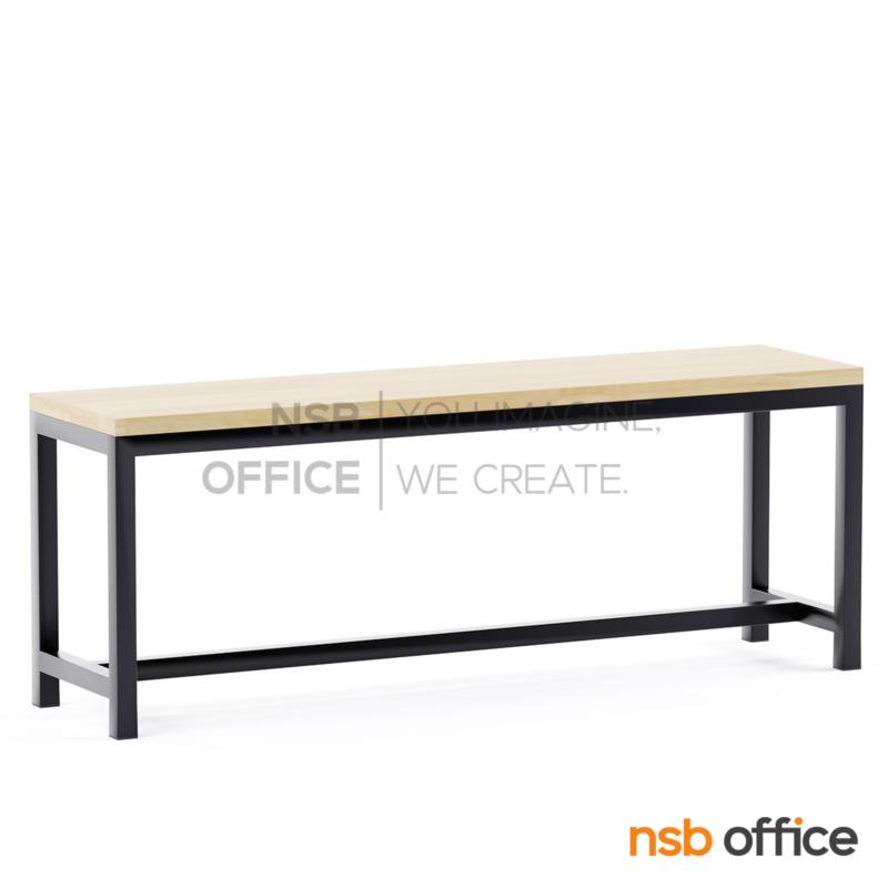 H03A001:เก้าอี้ม้านั่งไม้ยางพารา รุ่น Libble (ลิบเบิ้ล) 120W, 150W, 180W cm.  ขาเหล็กสีดำ