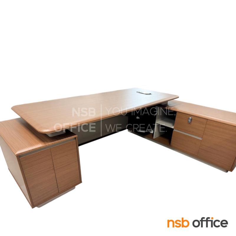 โต๊ะผู้บริหารตัวเเอล รุ่น Hestia (เฮสเทีย) ขนาด 240W cm. ขาไม้