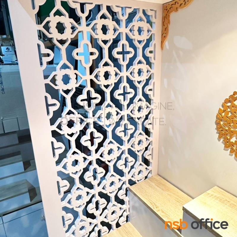 โต๊ะหมู่บูชา ลายฉลุข้าง มีไฟในตัว รุ่น อมรินทร์ สีโซลิต/ขาว ขนาด 80W cm.