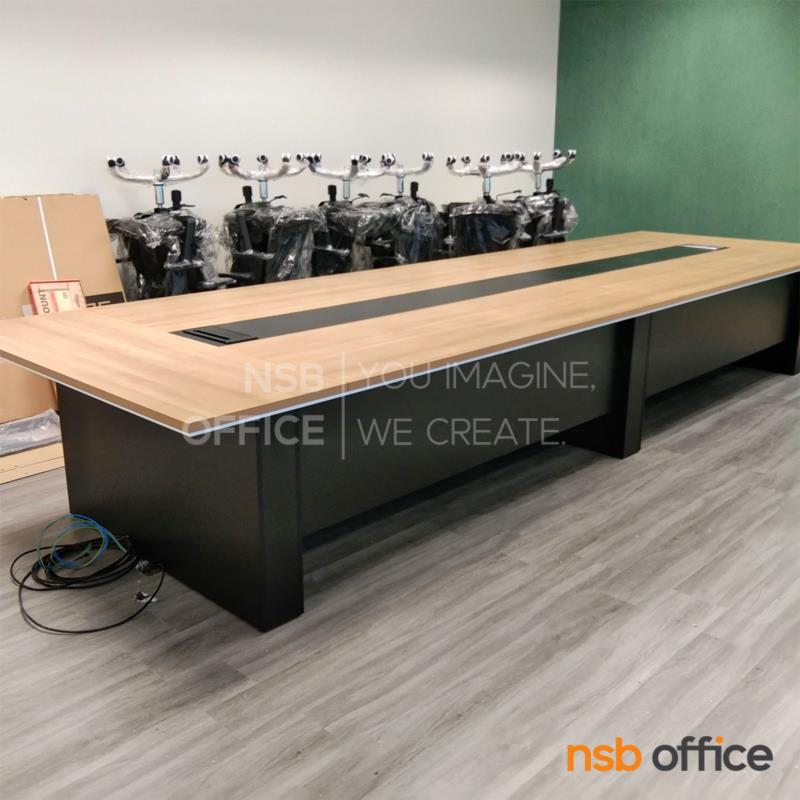 โต๊ะประชุมทรงสี่เหลี่ยม รุ่น Easton (อิสตัน) เมลามีน  พร้อมรางไฟ A24A057