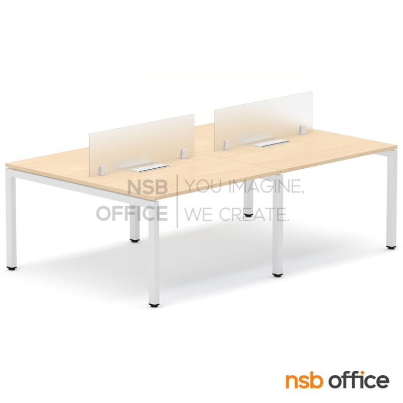 A38A010:ชุดโต๊ะทำงานกลุ่ม รุ่น Smart-L  ขนาด 150D cm. พร้อมมินิสกรีนและกล่องไฟทุกที่นั่ง A24A034