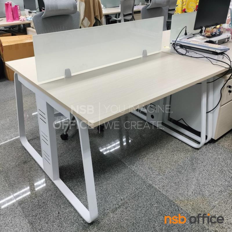 ชุดโต๊ะทำงานกลุ่ม  รุ่น Belinda (เบลินด้า) 2 ที่นั่ง พร้อมมินิสกรีน ขาเหล็ก