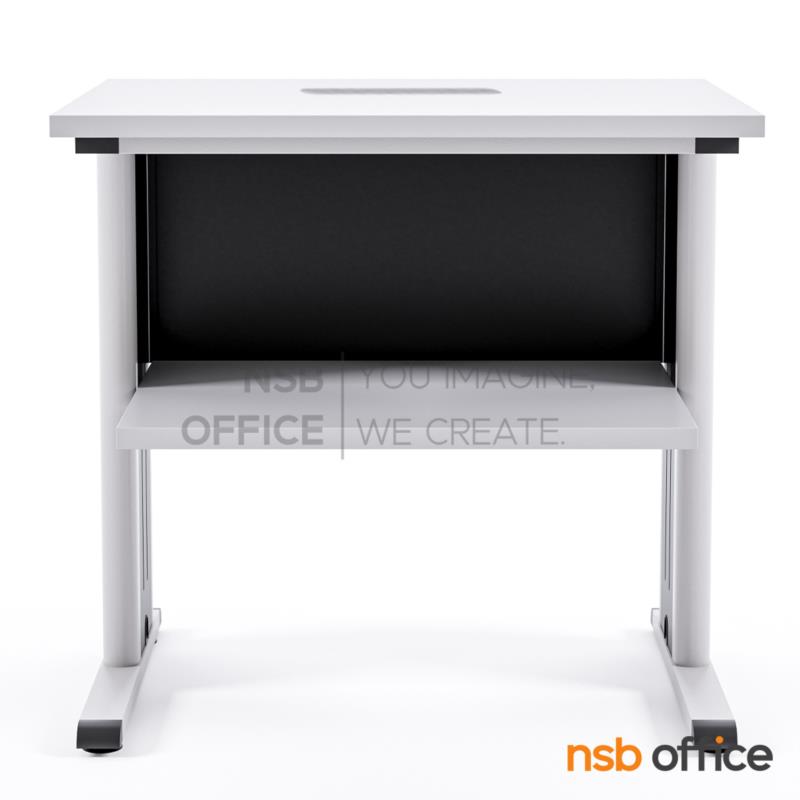 โต๊ะวางพริ้นเตอร์ มีที่วางกระดาษ ช่องสอดกระดาษ รุ่น Darlene (ดาร์เลน)  ขาเหล็กทำ สีเทาอ่อน