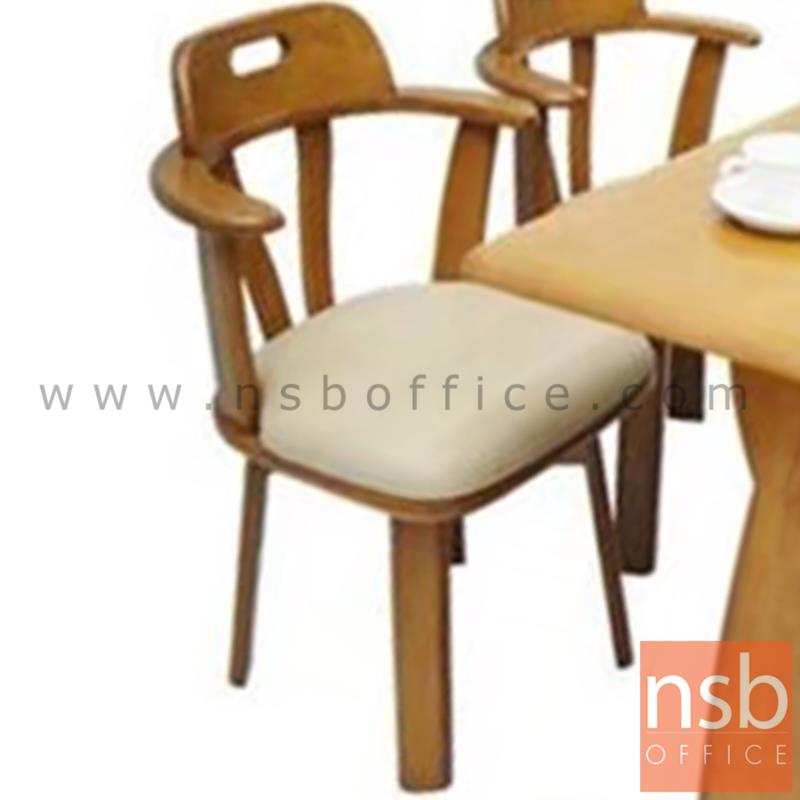 เก้าอี้ไม้ที่นั่งหนังเทียม รุ่น SV-VE ขาไม้ (ที่นั่งหมุนได้)