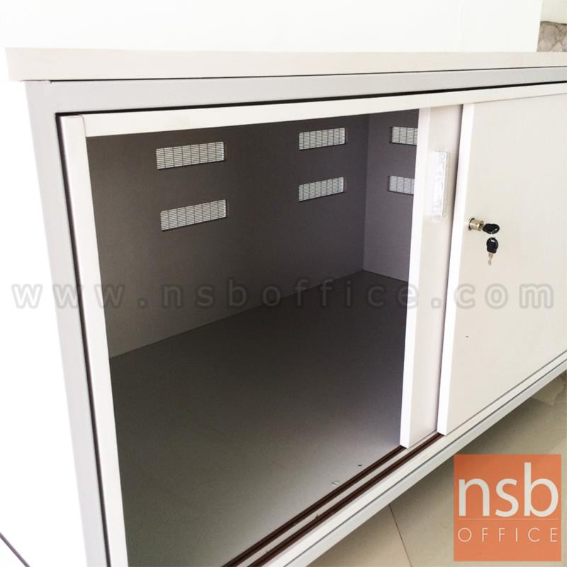 ตู้แลปเก็บอุปกรณ์ บานเลื่อน รุ่น Scenery (ซีนเนอรี่) top HPL ขนาด 150W*80D cm. ล้อเลื่อน