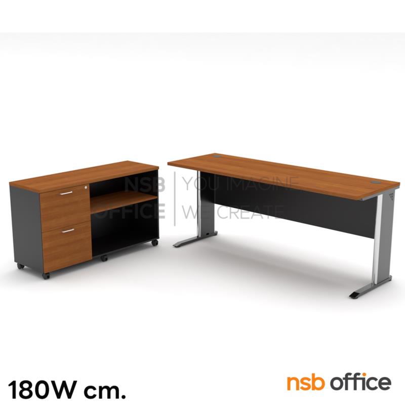 โต๊ะทำงาน รุ่น Dornez (โดเนซ) ขนาด 150W cm. พร้อมตู้ข้างล้อเลื่อน