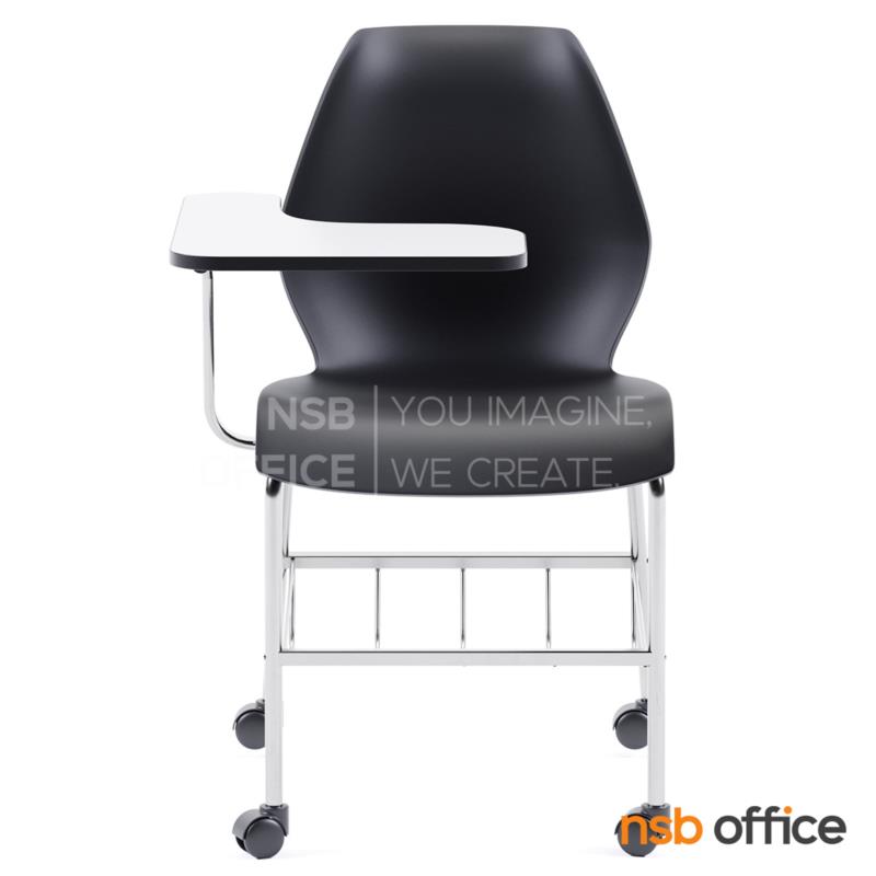 เก้าอี้เลคเชอร์เฟรมโพลี่ รุ่น Jerry (เจอร์รี่)  มีตะแกรงวางของ ขาเหล็กโครเมี่ยม