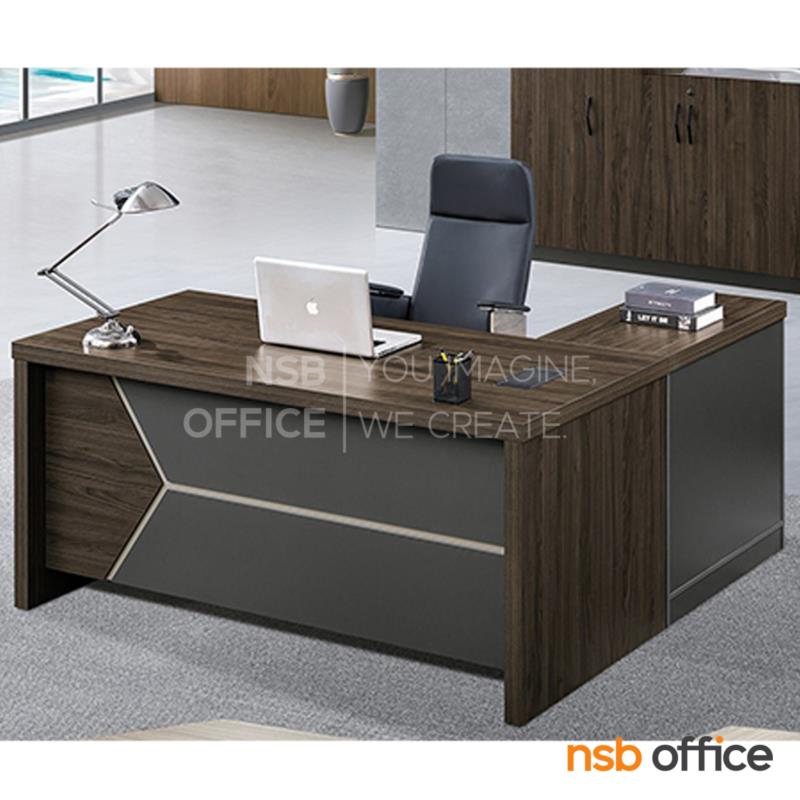 A16A124:โต๊ะผู้บริหารตัวแอล รุ่น Arno (อาร์โน) 160W, 180W พร้อมตู้ข้างและลิ้นชักล้อเลื่อน 