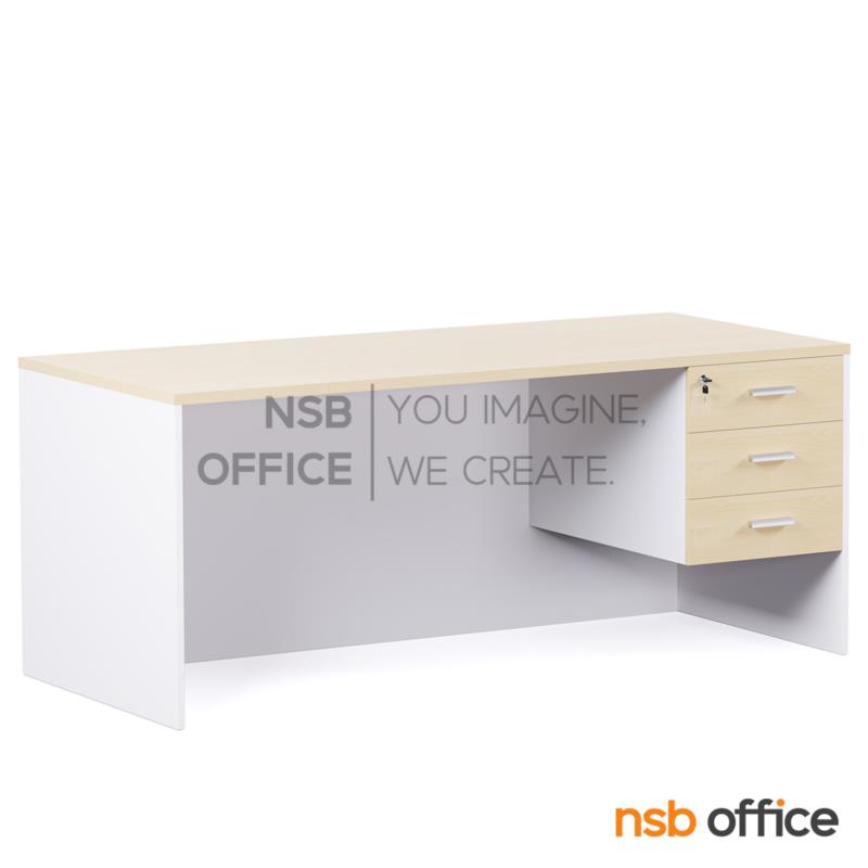 A30A073:โต๊ะผู้บริหาร 3 ลิ้นชัก รุ่น Thistle (ทิสเซิล) ขนาด 180W cm.  บังตาไม้ เมลามีน