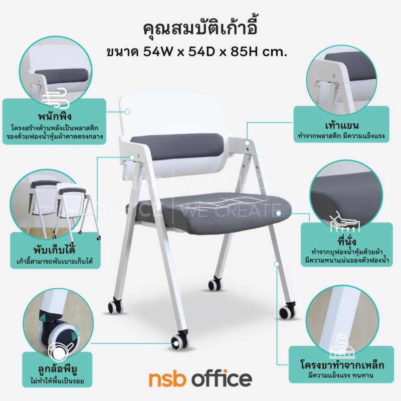 เก้าอี้อเนกประสงค์เฟรมโพลี่  รุ่น Nicole (นิโคล)  ขาเหล็ก