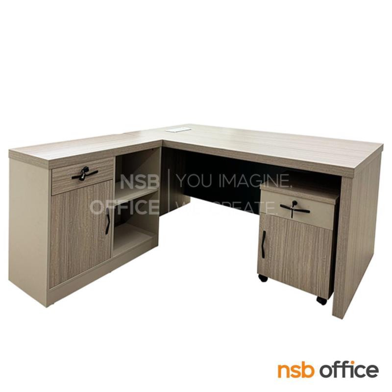 โต๊ะทำงานตัวแอล รุ่น Arnolight (อาร์โนไลท์) 160W, 180W พร้อมตู้ข้างและลิ้นชักล้อเลื่อน