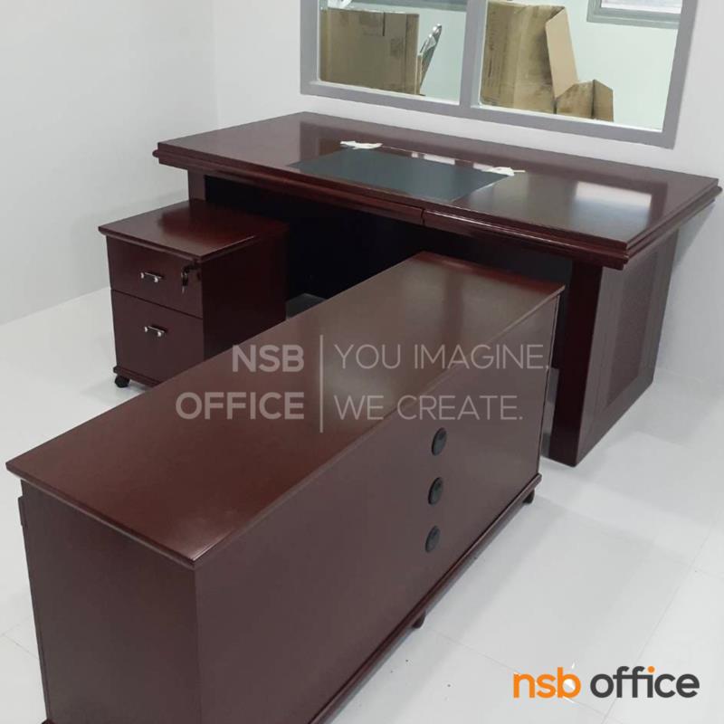 โต๊ะผู้บริหารตัวแอล  รุ่น Regent (เรเจนท์) ขนาด 180W cm. พร้อมตู้ลิ้นชักและตู้ข้างโต๊ะ