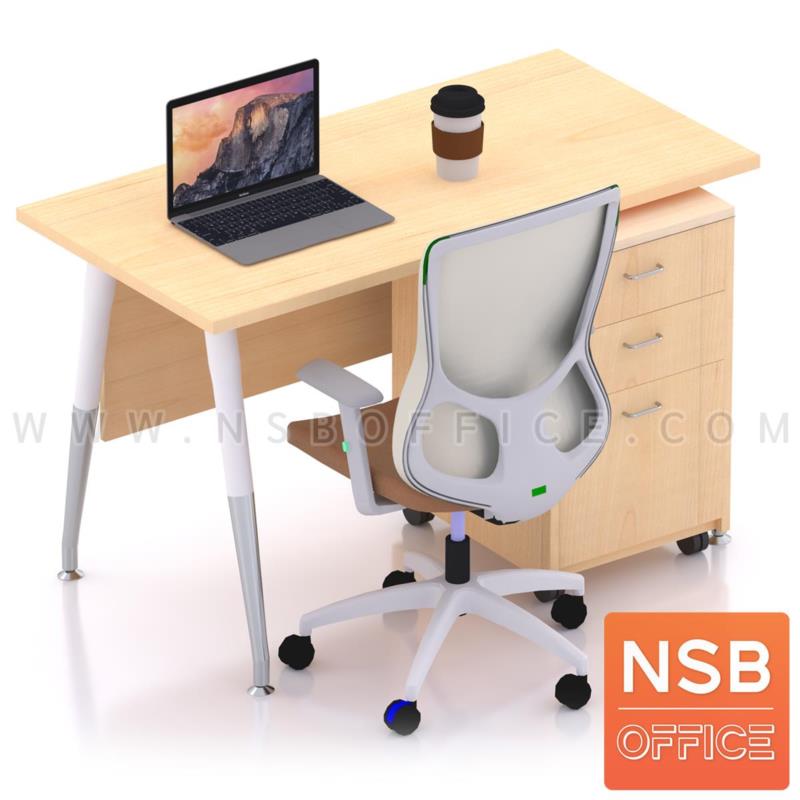 โต๊ะทำงานพร้อมลิ้นชักไม้ล้อเลื่อน รุ่น Plantnery (แพลนเนอรี่) ขนาด 120W cm. มีบังตา ขาเหล็ก 
