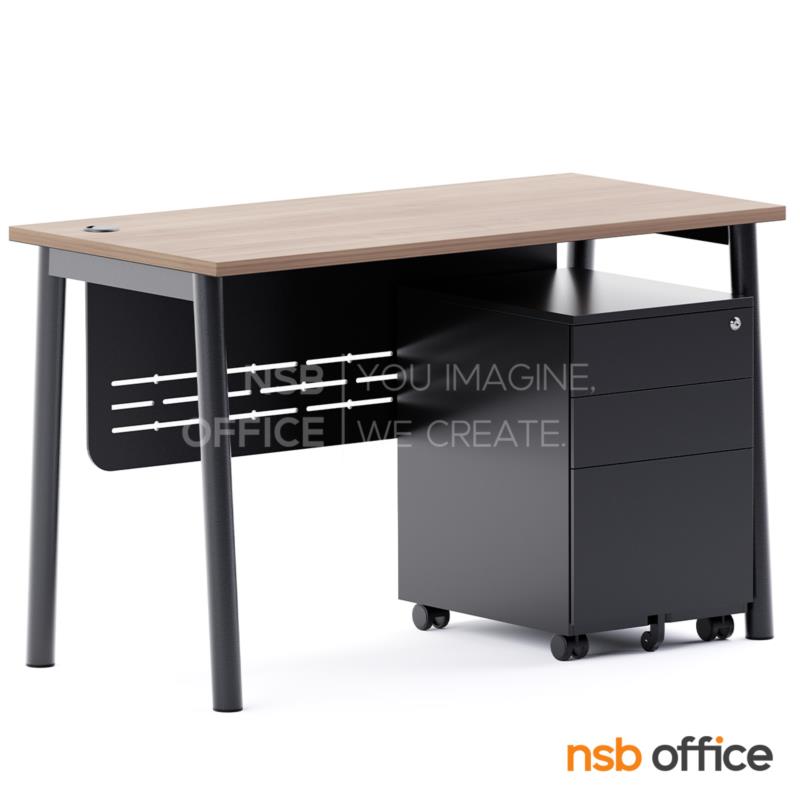 A10A174:โต๊ะทำงาน รุ่น Anton (แอนตัน) ขนาด 120W cm. บังตาเหล็ก พร้อมตู้ลิ้นชักเหล็กล้อเลื่อน