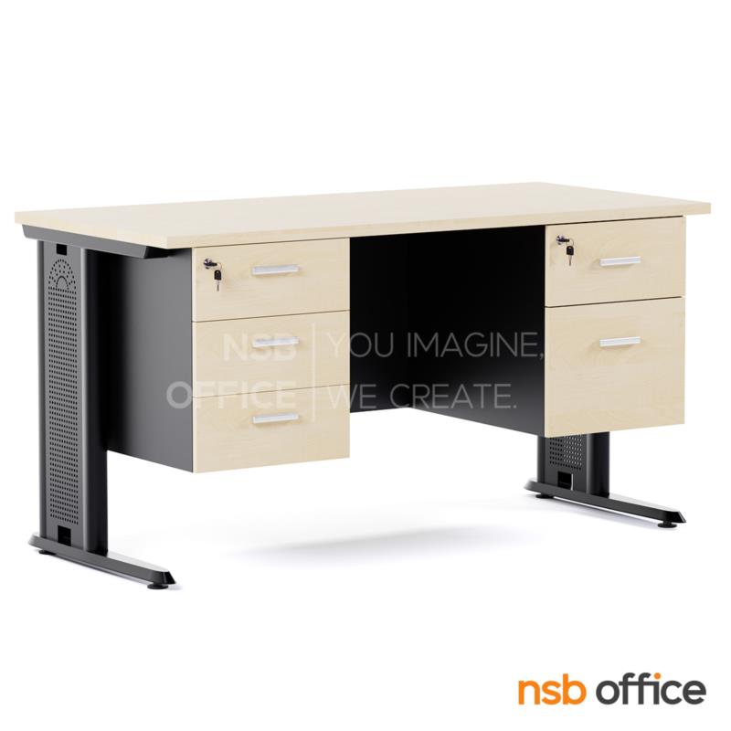 A18A004:โต๊ะทำงาน 5 ลิ้นชักข้าง รุ่น Olynic (โอลินิค) ขนาด 150W ,165W (*75D,80D) cm. เมลามีน