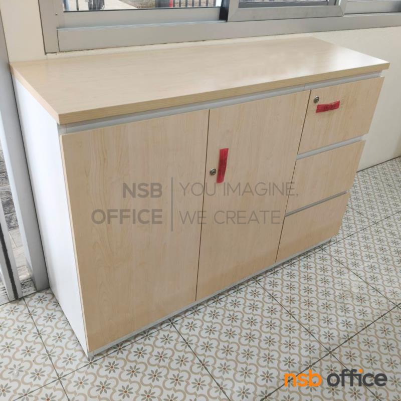 ตู้เอกสาร 2 บานเปิด 3 ลิ้นชักข้าง รุ่น FD-NSB สูง 75 ,80 ,85 cm.  เมลามีน บานเพ่