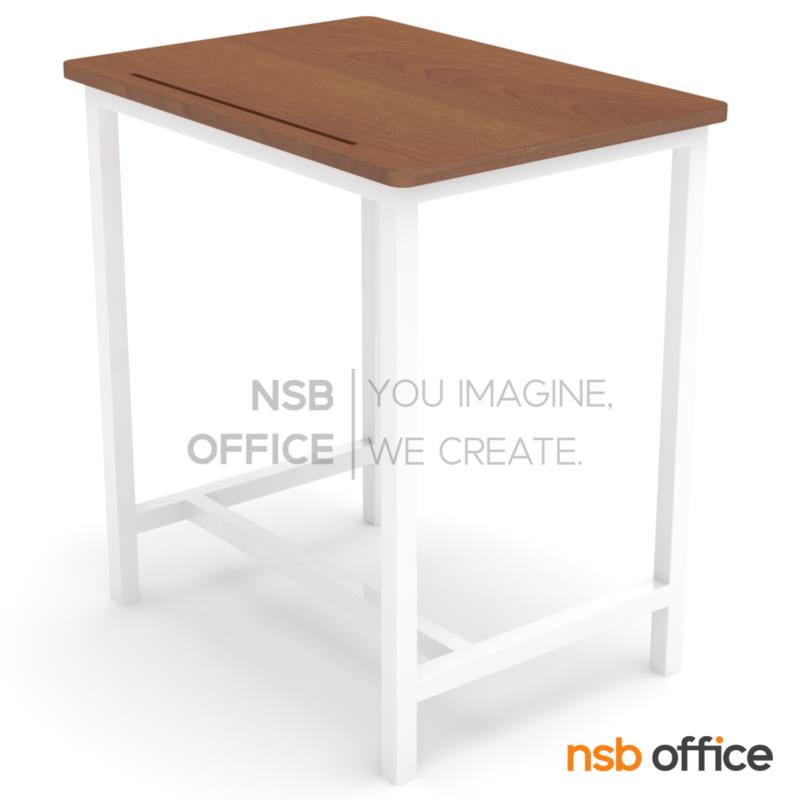 H01A012:โต๊ะนักเรียนไม้ยางพารา รุ่นนี้ Bever (บีเวอร์)  ขาเหล็ก