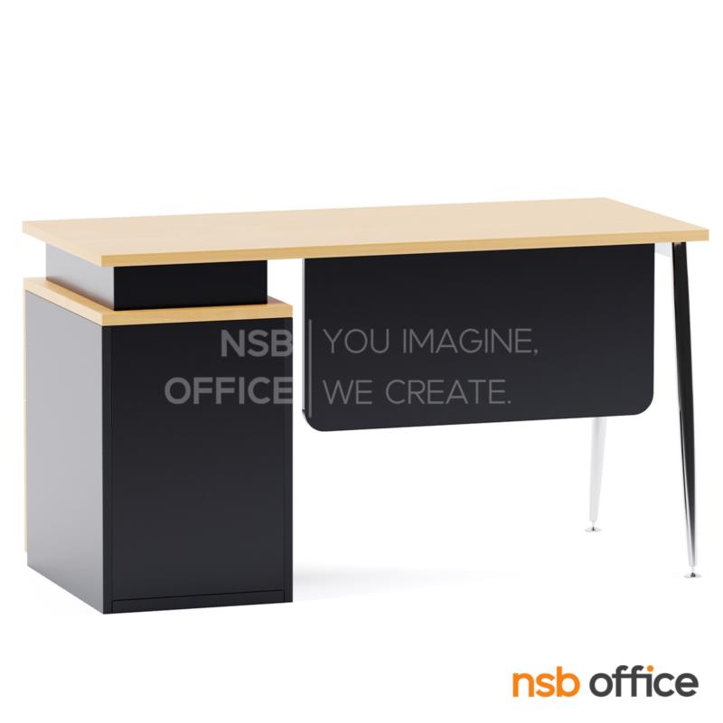 โต๊ะทำงาน 3 ลิ้นชัก รุ่น Gerhard (แกร์ฮาร์ท) ขนาด 120W, 150W cm. บังตาไม้ ขาเหล็ก