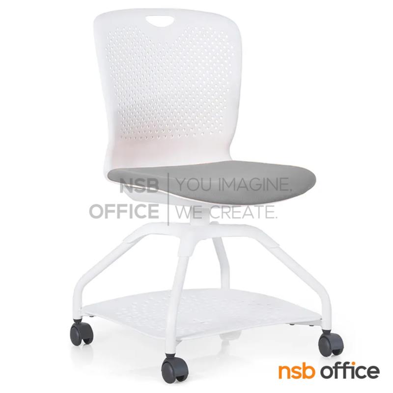 เก้าอี้เฟรมโพลี่ล้อเลื่อน รุ่น Coral (คอรัล)  ไม่มีแผ่นเลคเชอร์ ฐานวางกระเป๋าได้