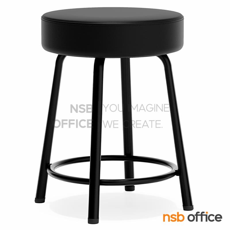 B09A013:เก้าอี้สตูลกลมที่นั่งหุ้มหนังเทียม รุ่นเหล็กหนาพิเศษ ขนาด 36Di*45H cm. ขาเหล็ก 