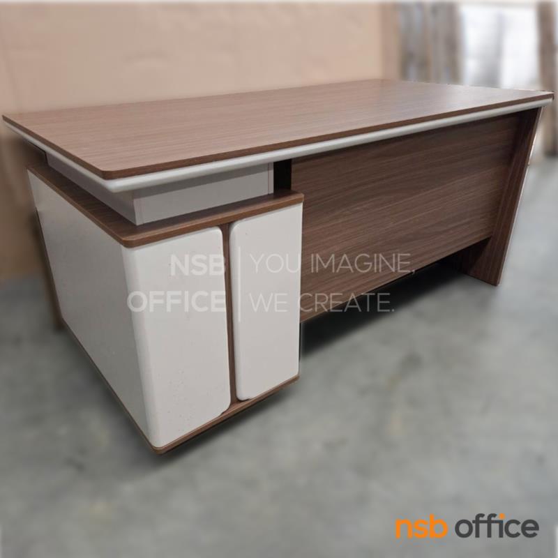 โต๊ะทำงาน 1 ลิ้นชัก 1 บานเปิด รุ่น Brenton (เบรนตัน) ขนาด 140W ,160W cm. สีเชอร์รี่ขาว