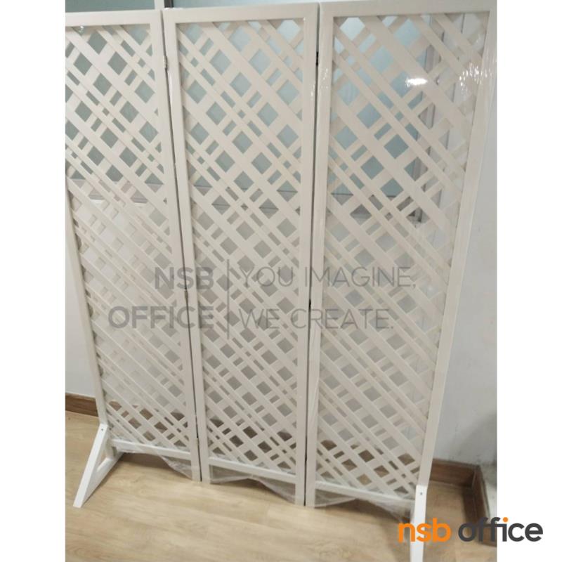 ฉากกั้นห้อง 3 บาน พีวีซี ระแนงตารางขวาง PUC-25 (ใช้งานเปียกน้ำได้)