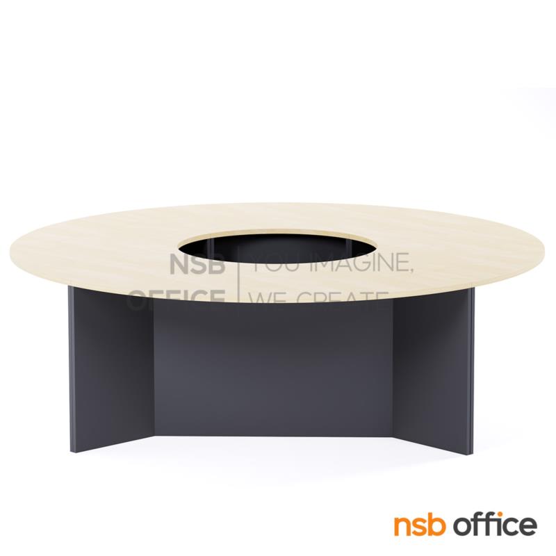A18A137:โต๊ะประชุมทรงวงกลม รุ่น Auraline (ออราไลน์) ขนาด 240Di cm.  ขาไม้ เมลามีน