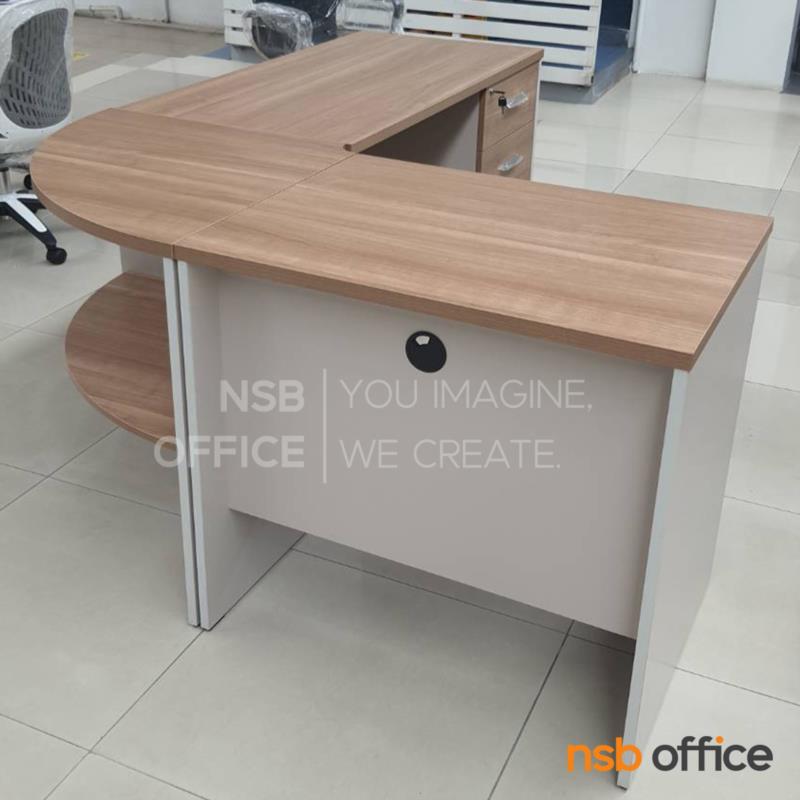 โต๊ะทำงานตัวแอลมุมโค้ง รุ่น Maxnet (แม็กซ์เน็ต) ขนาด 185W cm.  