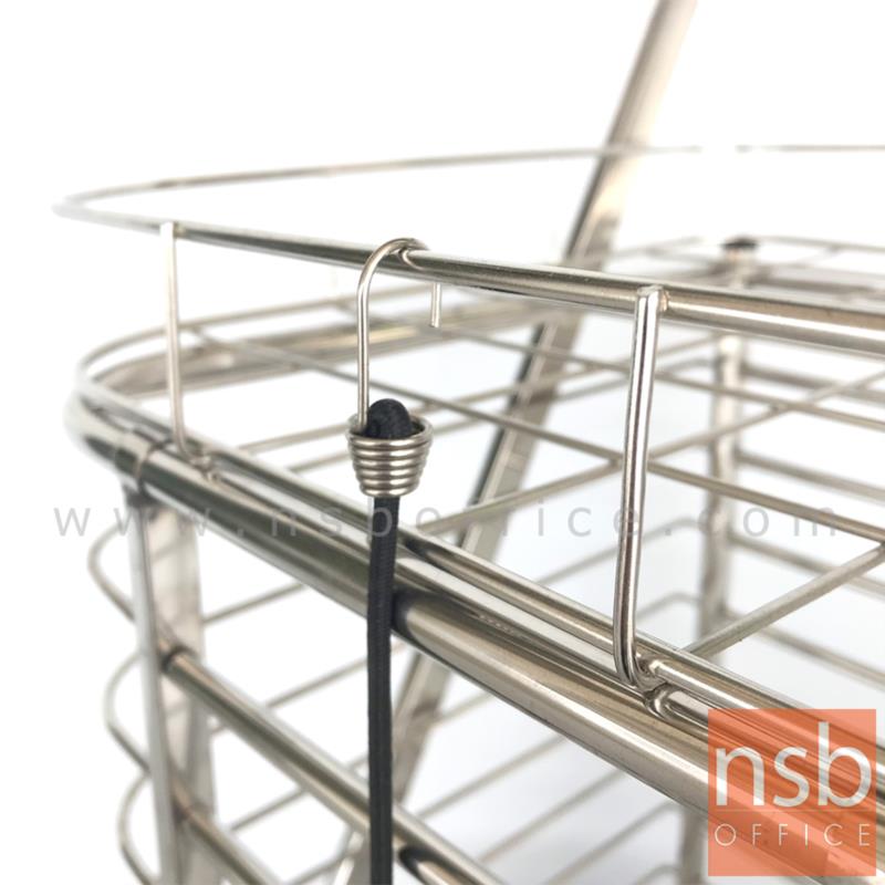 รถเข็นสแตนเลสล้อใหญ่ รุ่น WAREHOUSE 7 ขนาด 40W*89H cm. พร้อมกระเป๋า