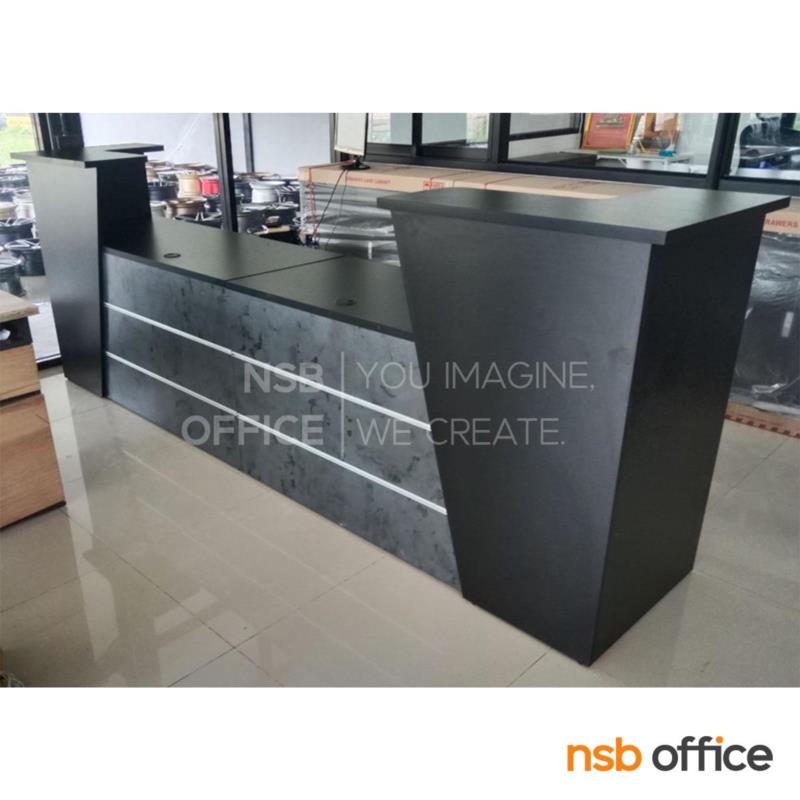 เคาน์เตอร์ผสมโต๊ะคอมพิวเตอร์หน้าเฉียง 2 ลิ้นชัก  รุ่น Blackcurrant (แบล็คเคอร์แรนท์) ขนาด 150W cm. พร้อมรางคีย์บอร์ดและที่วางซีพียู 