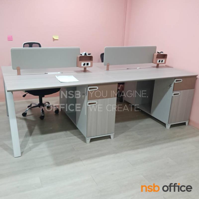 โต๊ะทำงานกลุ่ม  รุ่น Odile (โอดีล) ขนาด 2 และ 4 ที่นั่ง  พร้อมมินิสกรีนและตู้เก็บของ