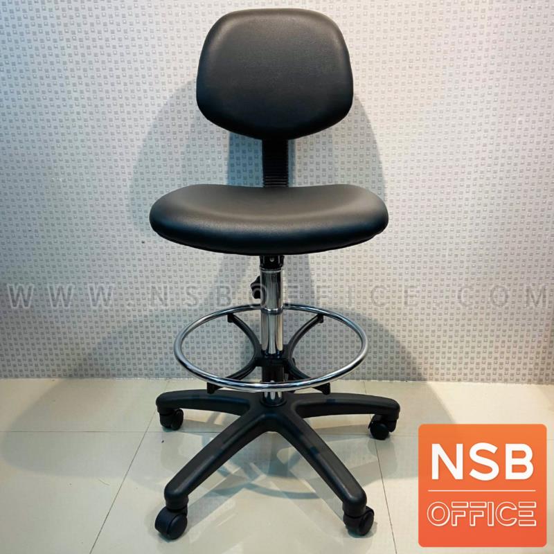 เก้าอี้บาร์ที่นั่งเหลี่ยมล้อเลื่อน รุ่น Worcester (วูสเตอร์) ขาเหล็ก และขาพลาสติก 