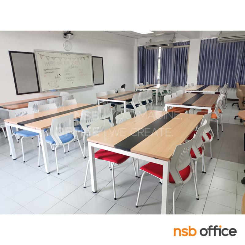 โต๊ะประชุมทรงสี่เหลี่ยม รุ่น Rosier (โรเซีย) ขนาด 150W, 180W, 200W, 240W cm. ขาเหล็ก