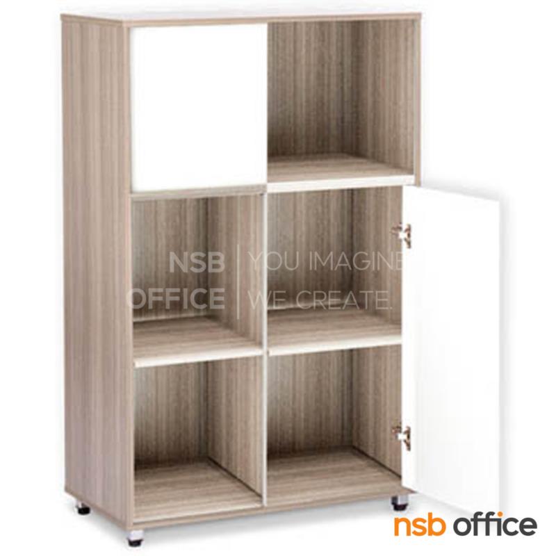 ตู้เอกสาร สูง 125 cm. 1 บานเลื่อน 1 บานเปิด และมีชั้นโล่ง รุ่น Midori (มิโดริ)  ล้อเลื่อน