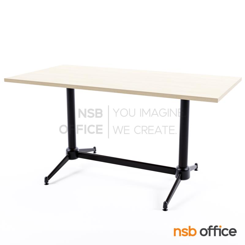 A14A328:โต๊ะประชุมทรงสี่เหลี่ยม รุ่น Gardenia (การ์ดิเนีย) ขนาด 150W cm.  ขาเหล็ก 4 แฉกพ่นสีดำ