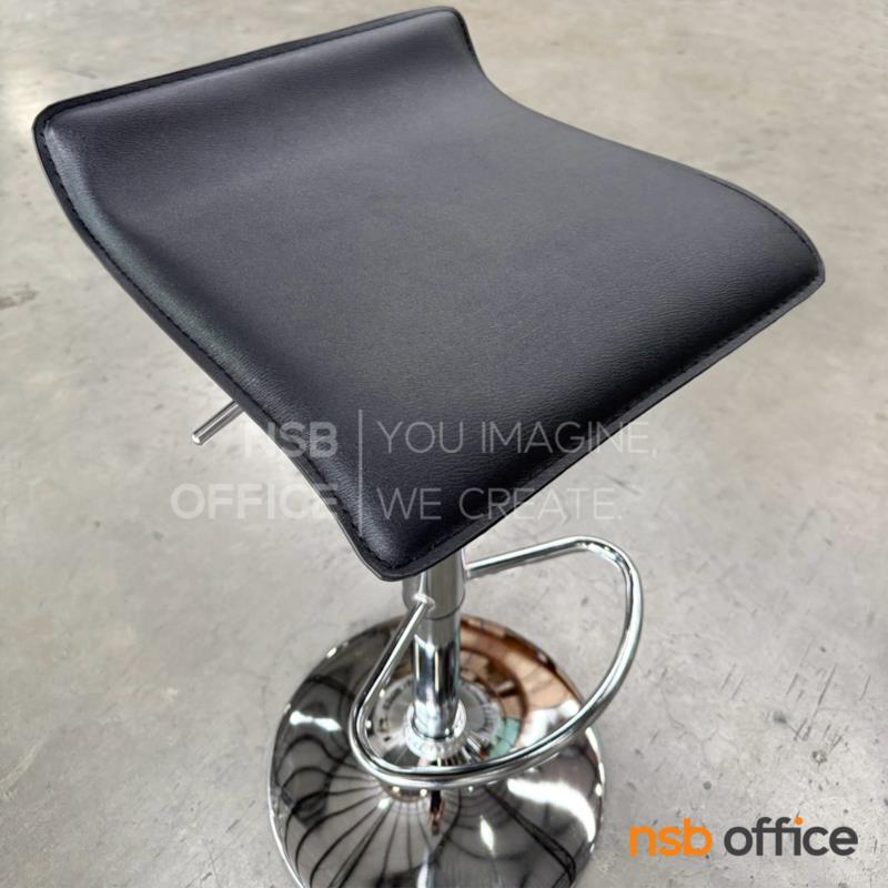 เก้าอี้บาร์สูงหนังเทียม รุ่น Judai (จูได)  โช้คแก๊ส ขาโครเมี่ยมฐานจานกลม