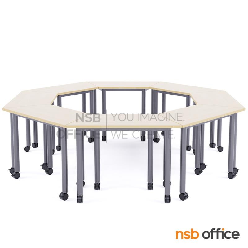 โต๊ะเรียนกิจกรรมทรงคางหมู รุ่น Octal 105, 120, 140W cm ล้อเลื่อน (สำหรับกลุ่ม 8 คน)