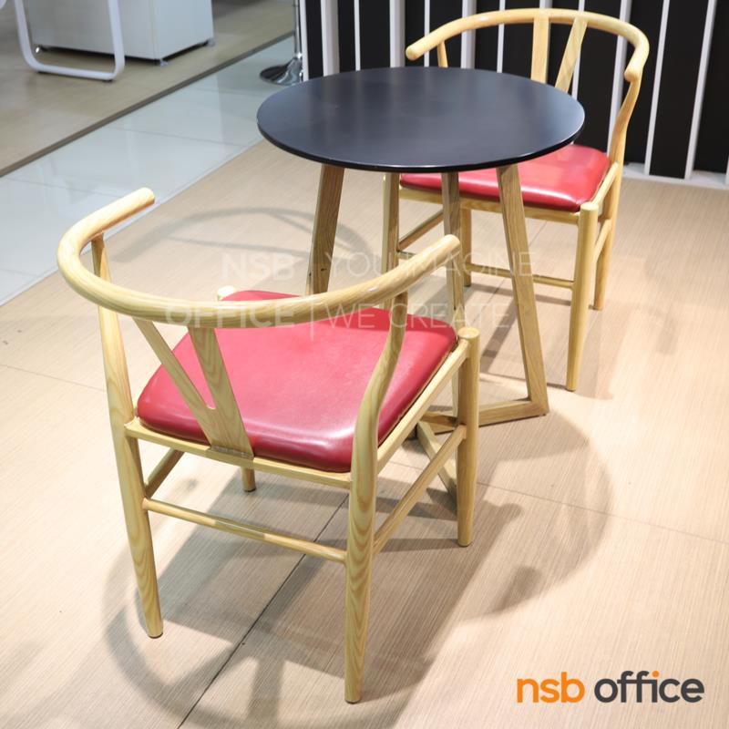 ชุดโต๊ะบาร์หน้าท็อปกลม 2 ที่นั่ง รุ่น Espresso (เอสเปรสโซ) ขนาด 60W cm.  พร้อมเก้าอี้ไม้โมเดิร์น