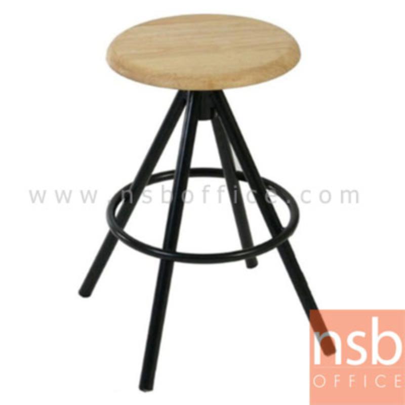 B09A181:เก้าอี้บาร์สตูลหน้าไม้ที่นั่งกลม รุ่น Ajaye (เอเจย์)  โครงขาเหล็ก