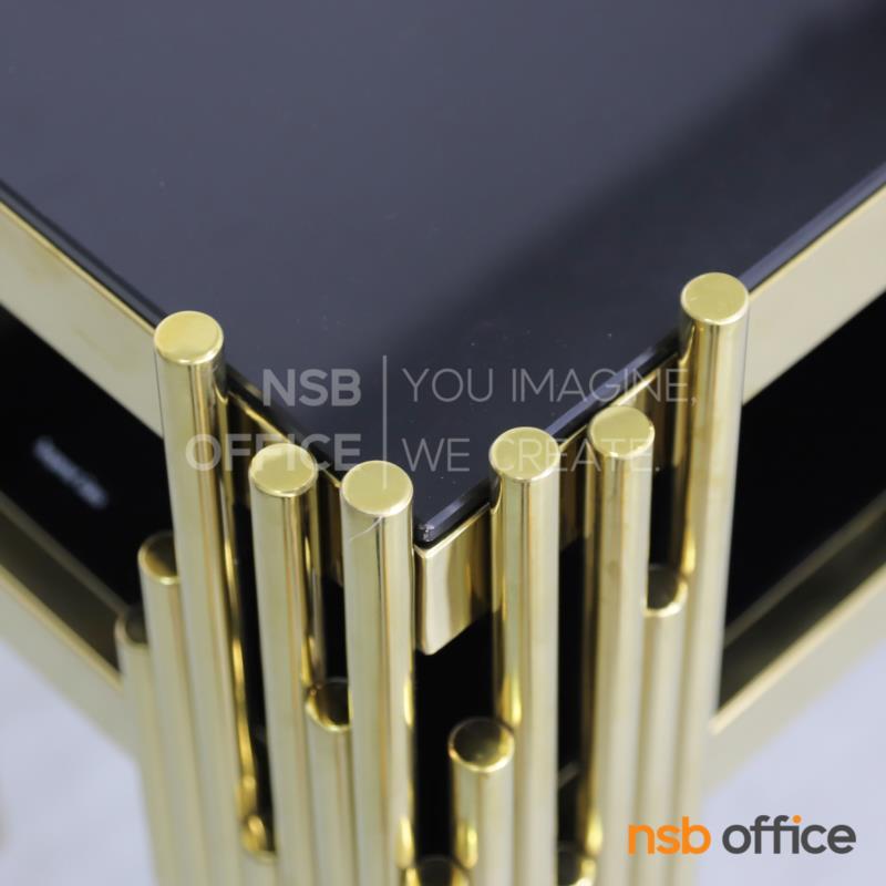 โต๊ะกลางหน้าหินอ่อน  รุ่น Gina (จีน่า) ขนาด 130W cm. โครงสแตนเลสสีทอง (Pre-order)