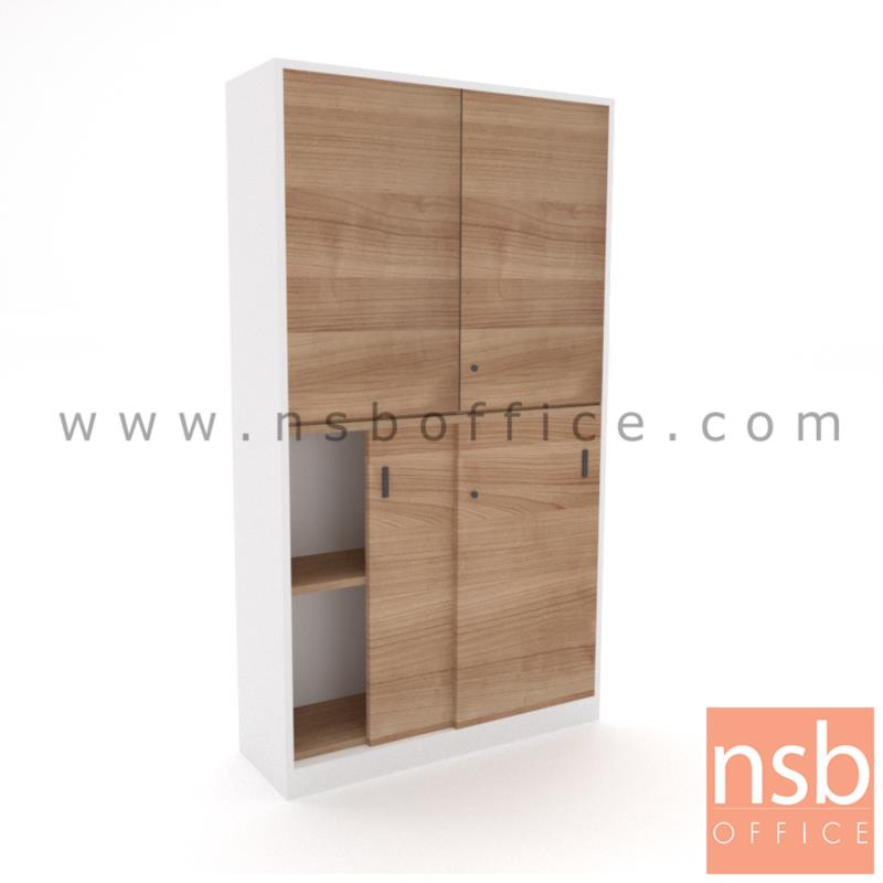 ตู้เอกสาร บนบานเปิด ล่างบานเลื่อนทึบ รุ่น EP-4410 สูง 160 cm.  เมลามีน บานเพ่