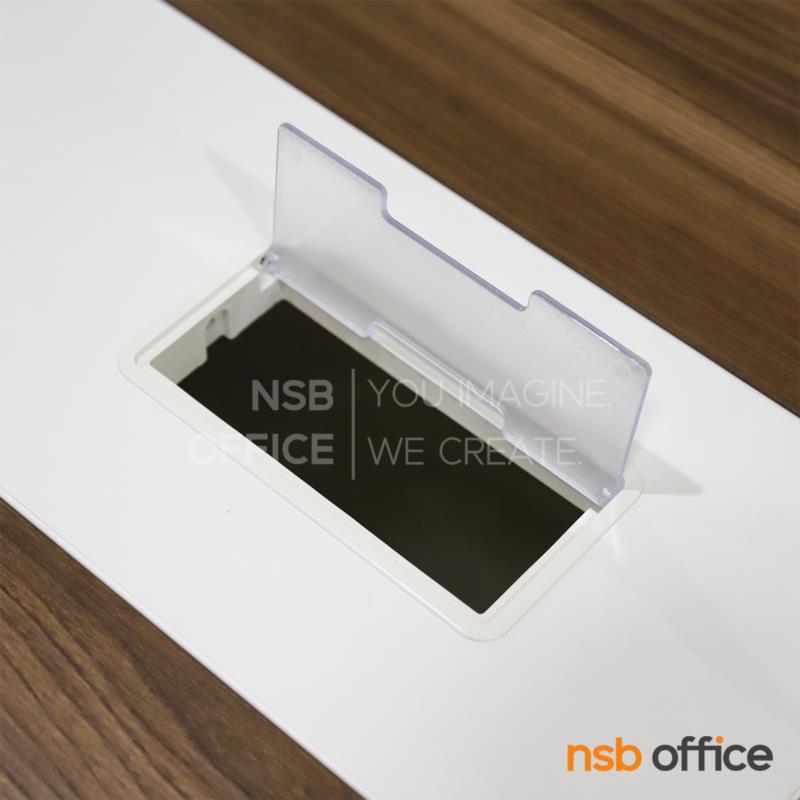 โต๊ะประชุมทรงเหลี่ยมมุมมน รุ่น Jacob ll (เจคอบ 2) ขนาด 320W ,480W cm ขาไม้จริง